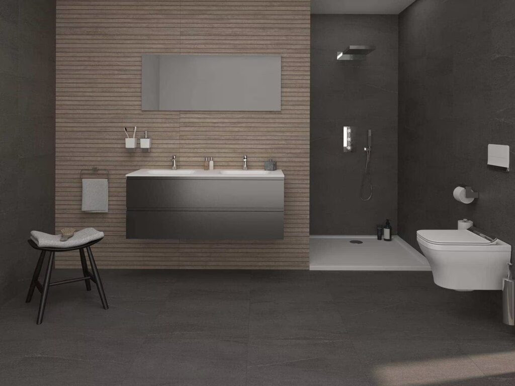 Lexington 18 X 47 Matte 3D Cognac wall sample bathroo