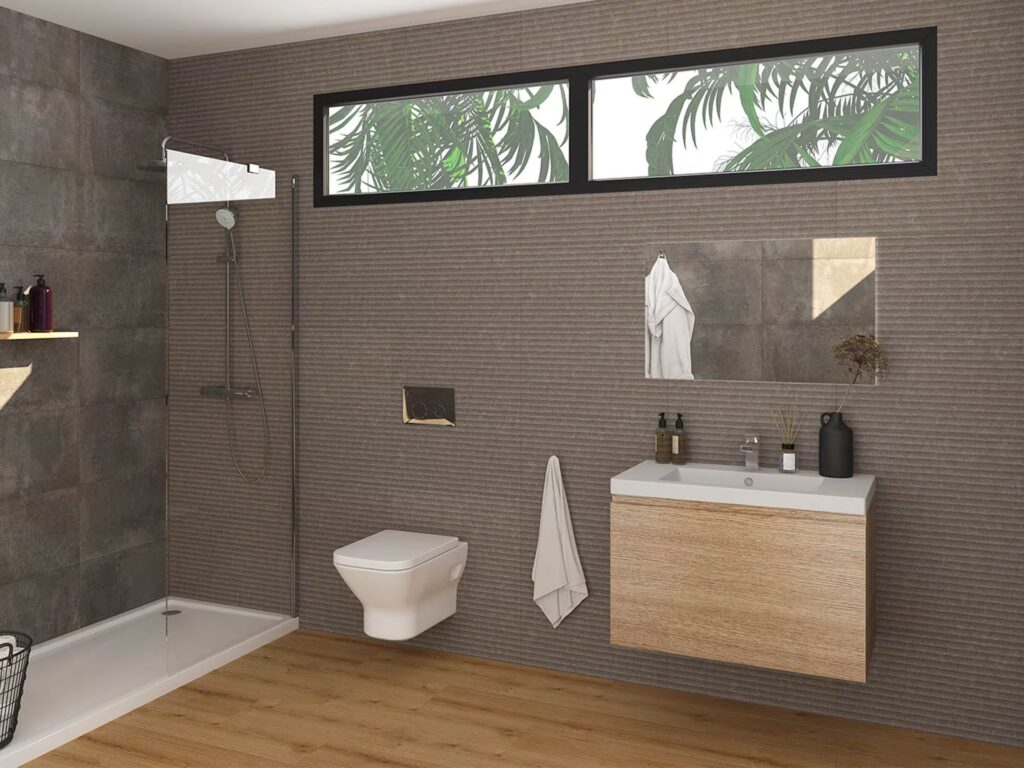 Old Dark Gray 13X39 bathroom wall sample