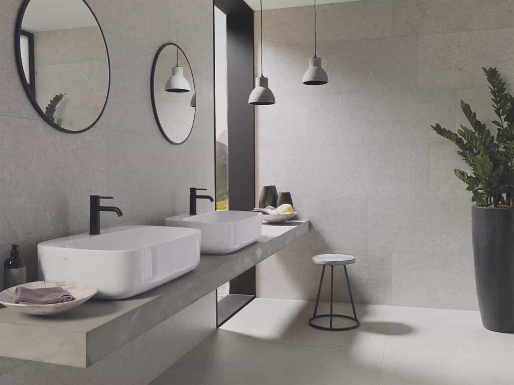 Prada Acero 18X47 bathroom wall sample