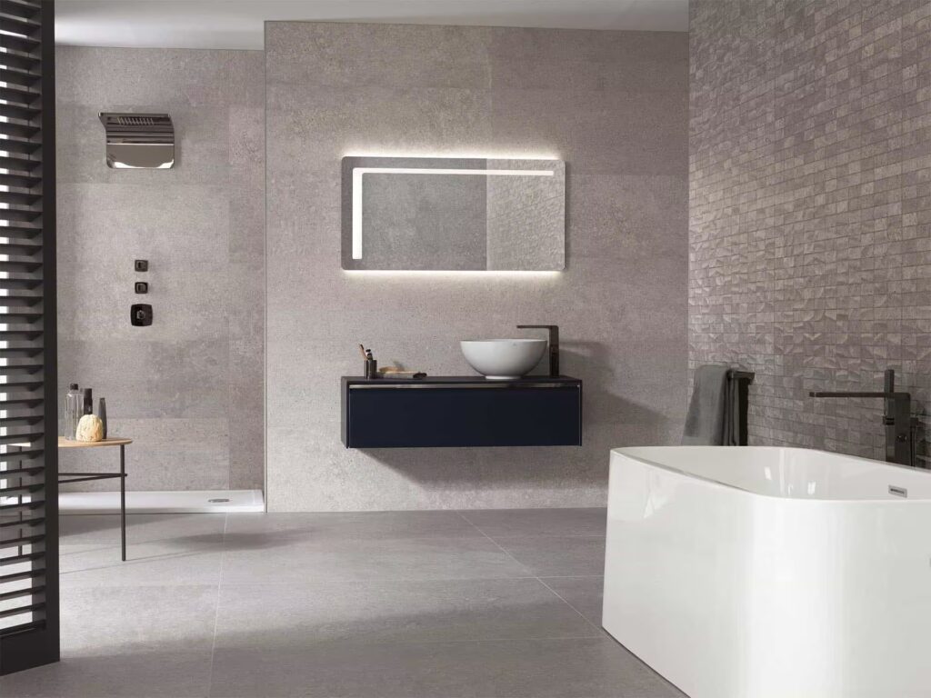 Prada Acero 18X47 bathroom wall sample 2