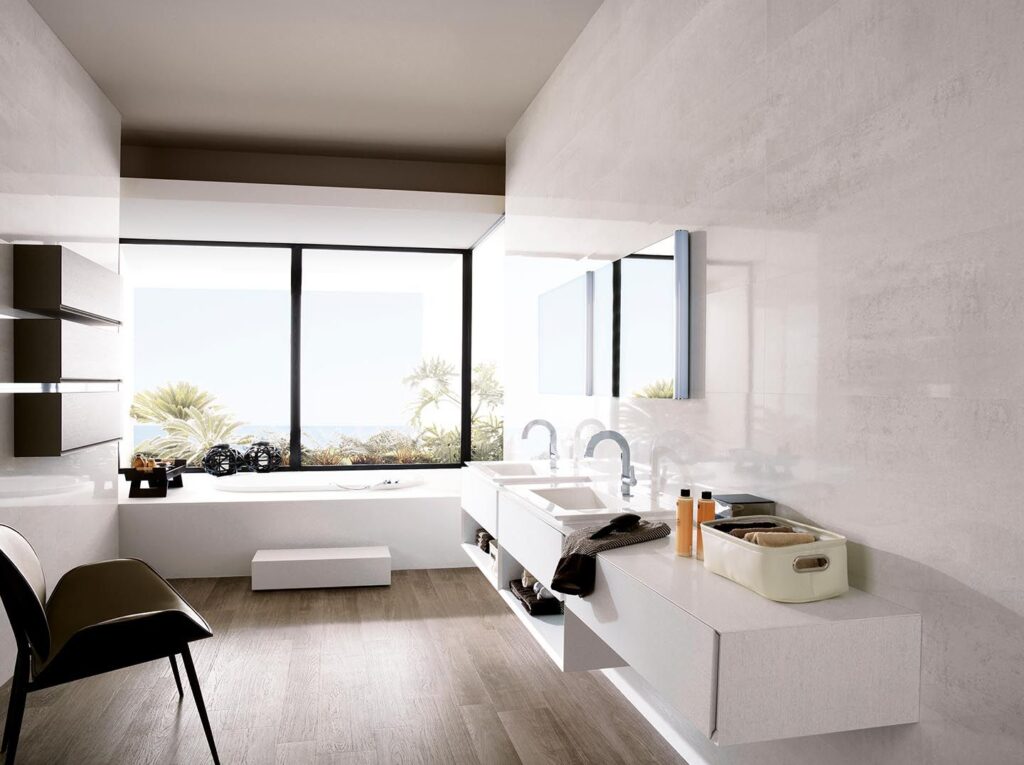 Shine Platino 13X39 bathroom sample