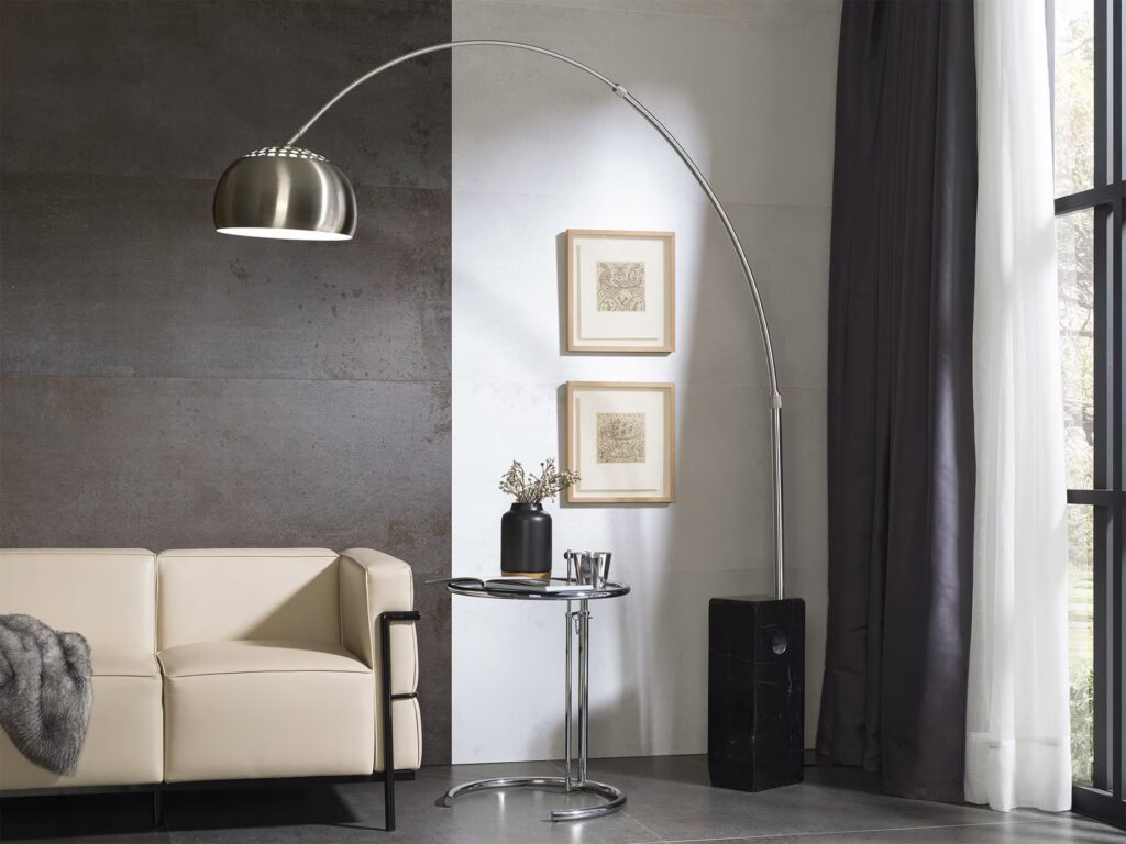 Steel Antracita 23X59 wall sample living room setting