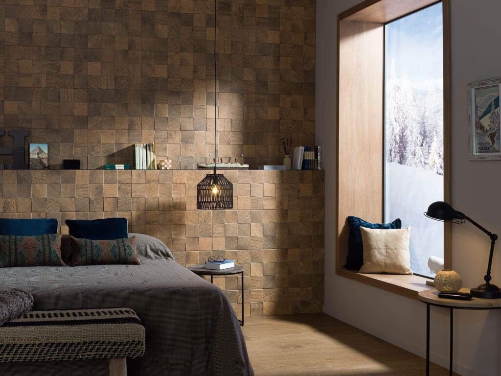 Taco Oxford Cognac 13X39 bedroom wall sample