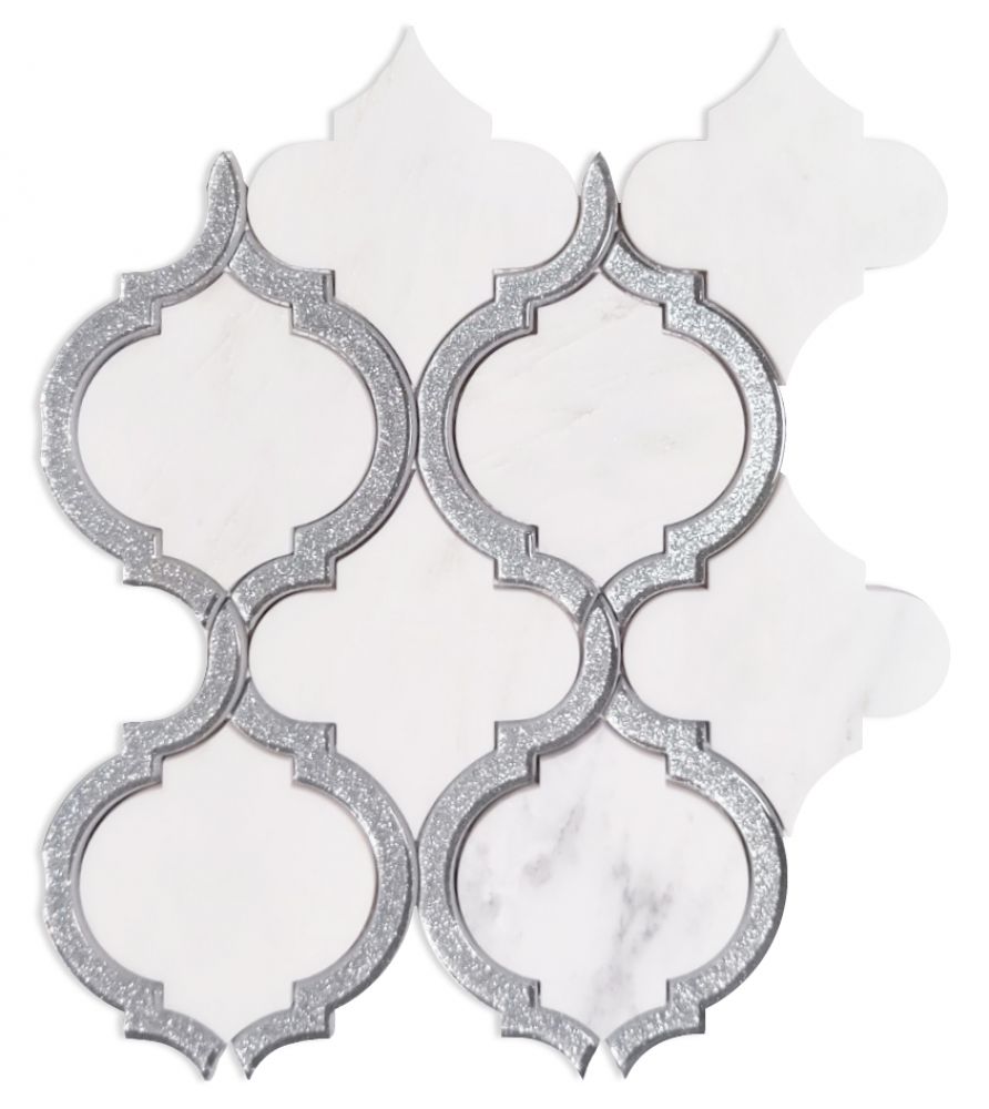 Alice Silver White Mosaic 9.75″ x 11.75″