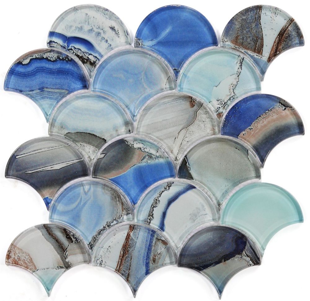 Dragon Scale Shell Blue 9.5″ x 9.75″