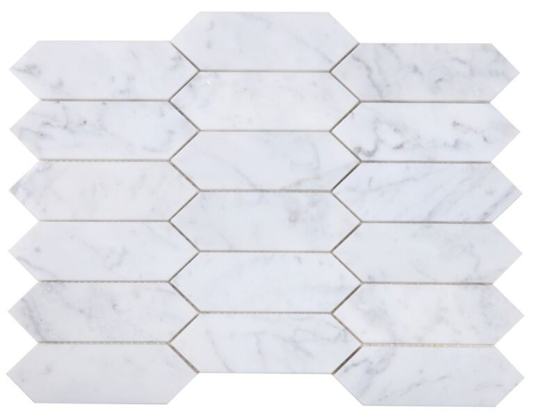 Elongated Hex Carrara Honed 11.75 x 15