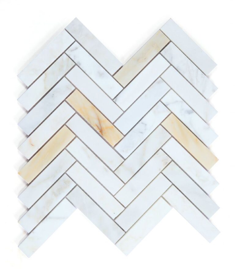Herringbone Calacatta Gold Honed 11.25 x 11.25