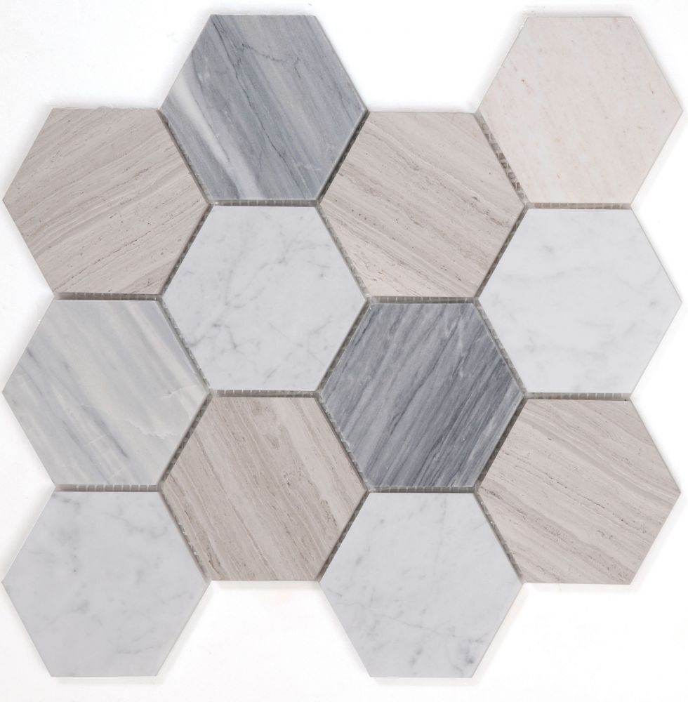 Hexagon Blue Large 4″ x 4″ 10.75″ x 12.5″