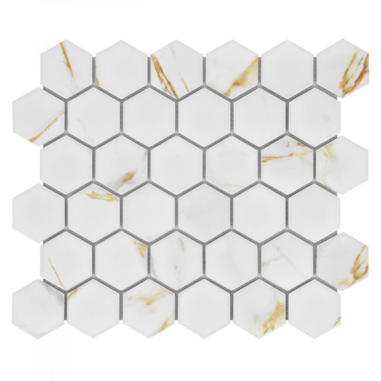 Hulu Hexagon Calacatta Matte 2 x 2 11 x 12.75