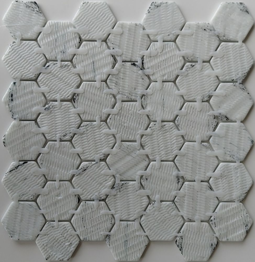 Vanguard Hex XL Azul 11.25 x 11.25 sample of back of tile