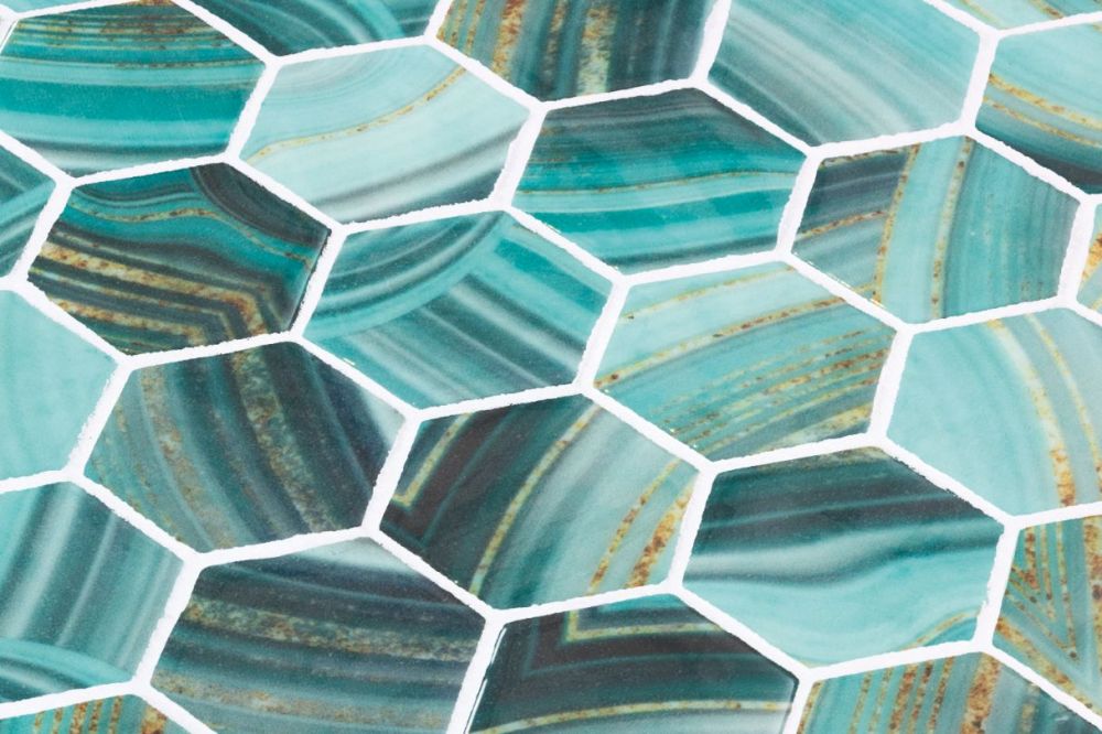 Vanguard Hex XL Onyx Teal 11.25 x 11.25 sample 2