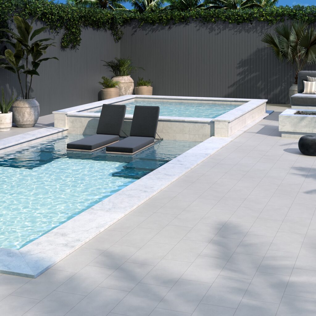 BUILDING BLOCKS™ CONCRETE 12 x 24 mist outdoor scene pool
