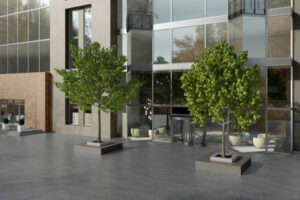 NETWORK™ 63 x 126 gray commercial exterior sample scene