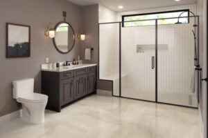PORTO II™ 24 x 24 Polished Ivory floor sample bathrooms cene