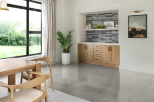 PORTO II™ 32 x 32 polished charcoal floor sample rooms scene