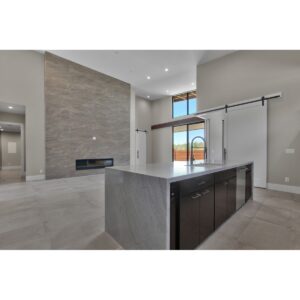 MILESTONE - 24X47, TAUPE, MATTE floor sample living room scene