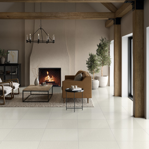 STERLINA II SILVER POLISHED 24X24 living room floor sample