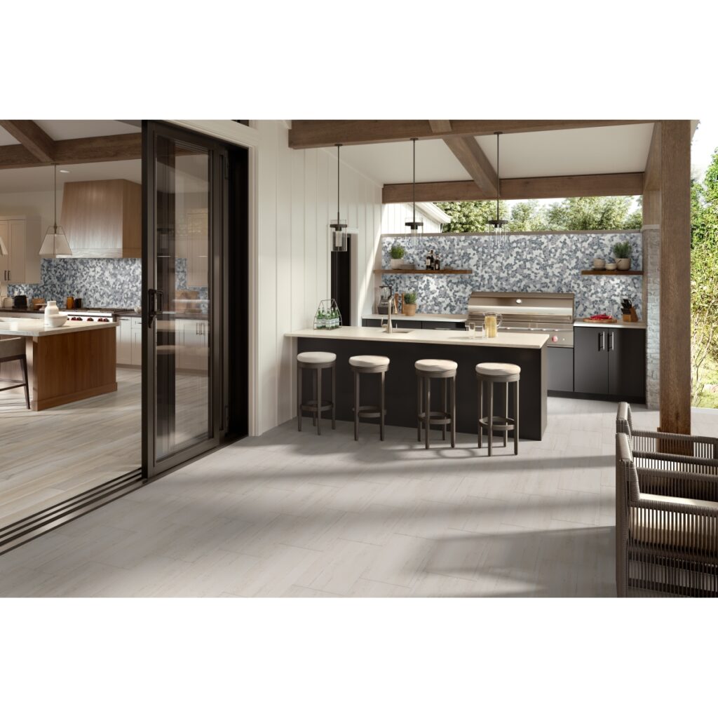 CULTURA - 12X12, SPRING, HONED backsplash outdoor scene