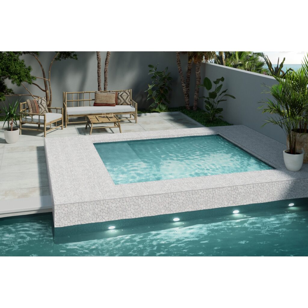 CULTURA - 12X12, WHITE, HONED pool scene