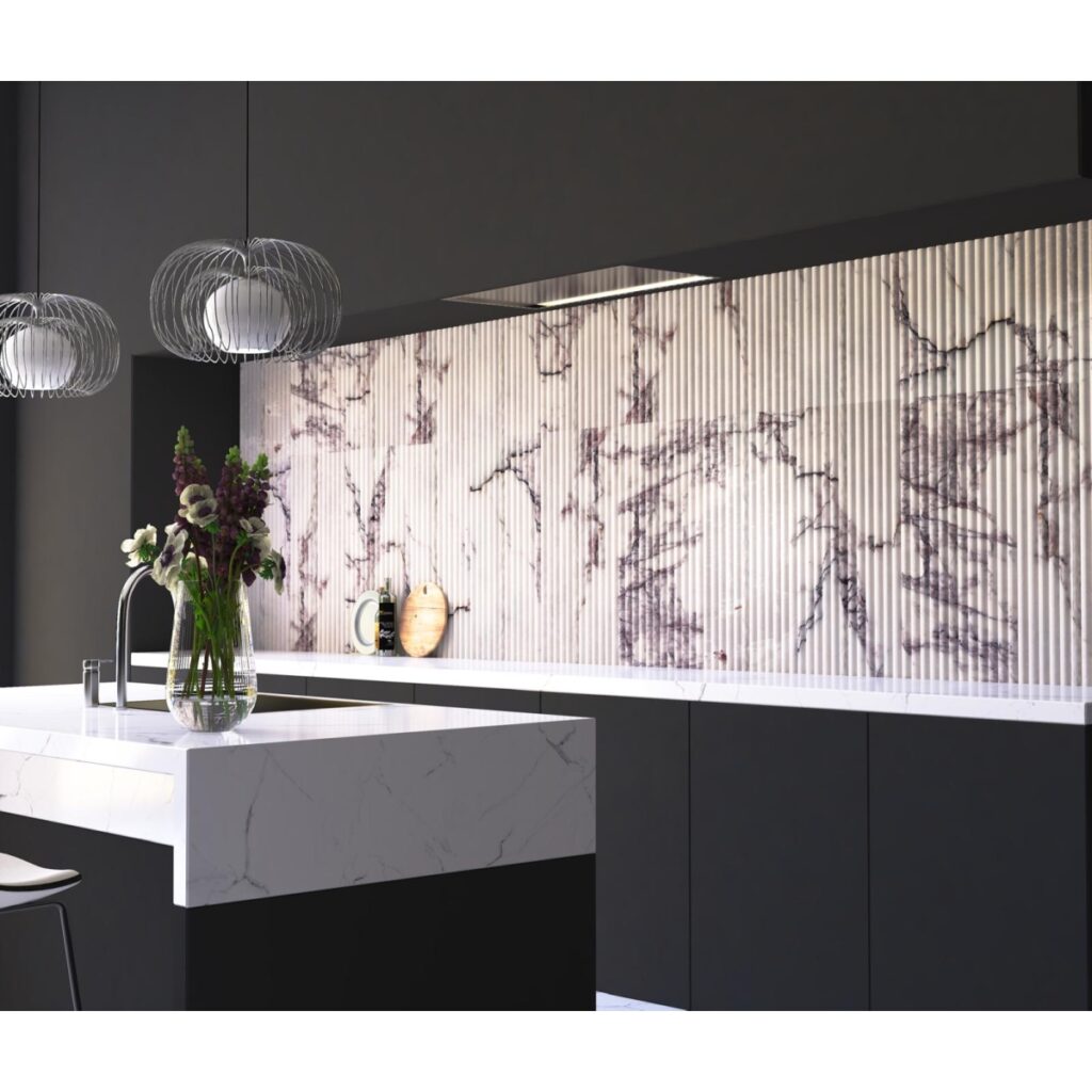 FLUTIQUE - 12X24, GELO, HONED kitchen scene