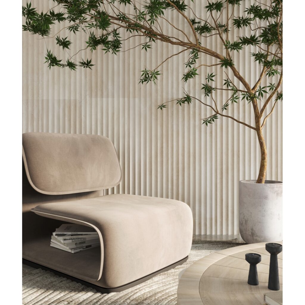 FLUTIQUE - 12X36 NAVE, TERRA, HONED wall scene