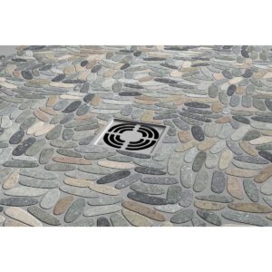 VENETIAN PEBBLES - 2X2:12X12 FLAT, MULTICOLOR, SATIN drain
