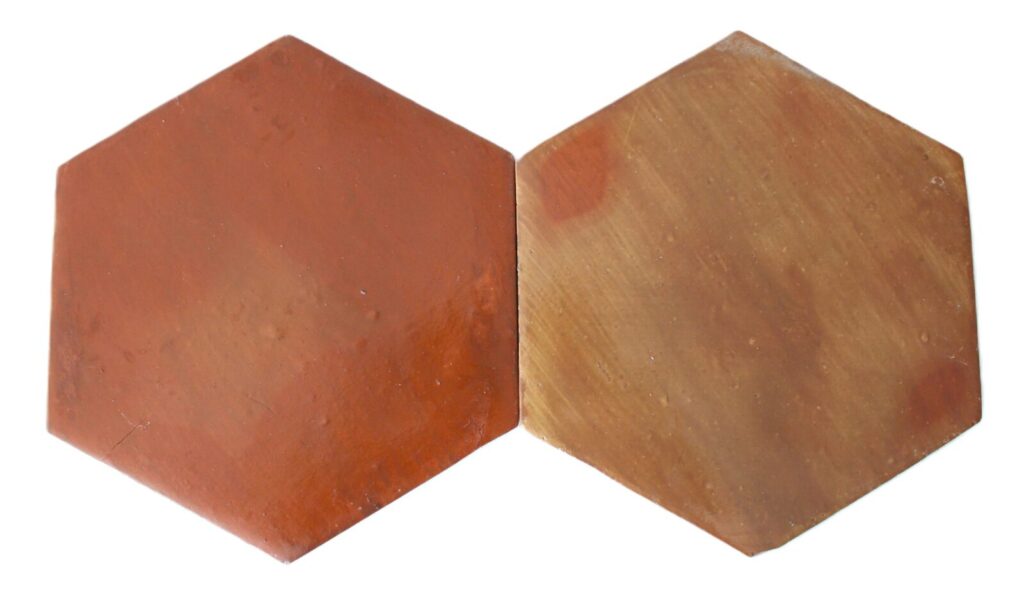 12″ & 8″ Saltillo Hexagon Chocolate Stained & Sealed