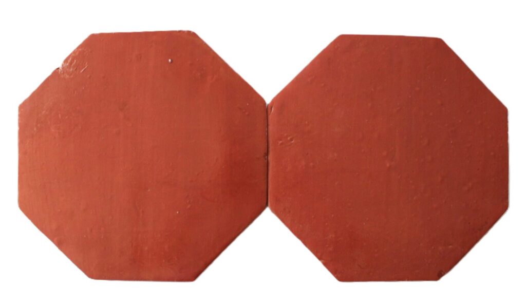 12″ & 8″ Saltillo Octagon Brick Red Stained & Sealed