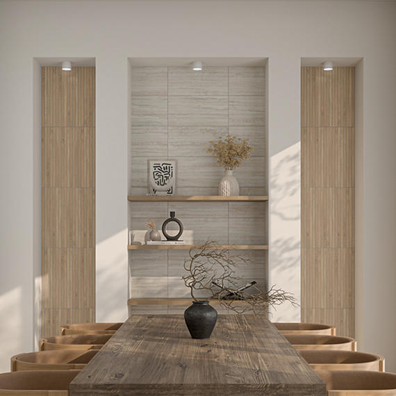 Calligo Rectangle Fluted 12 X 24 Tusk Roomscene02