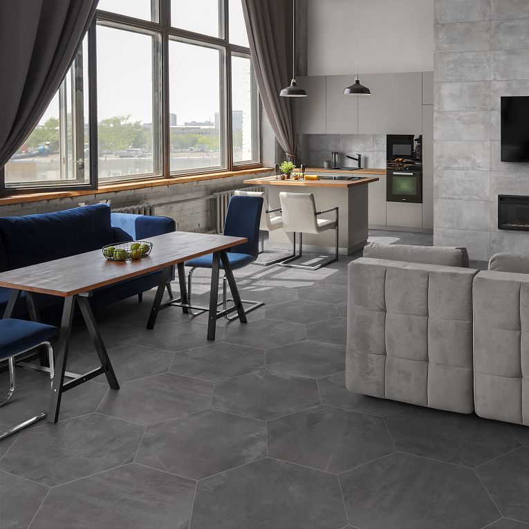 LOFT_18059_ICON HEXAGON BLACK 52x60+ICON SMOKE RET 30x60