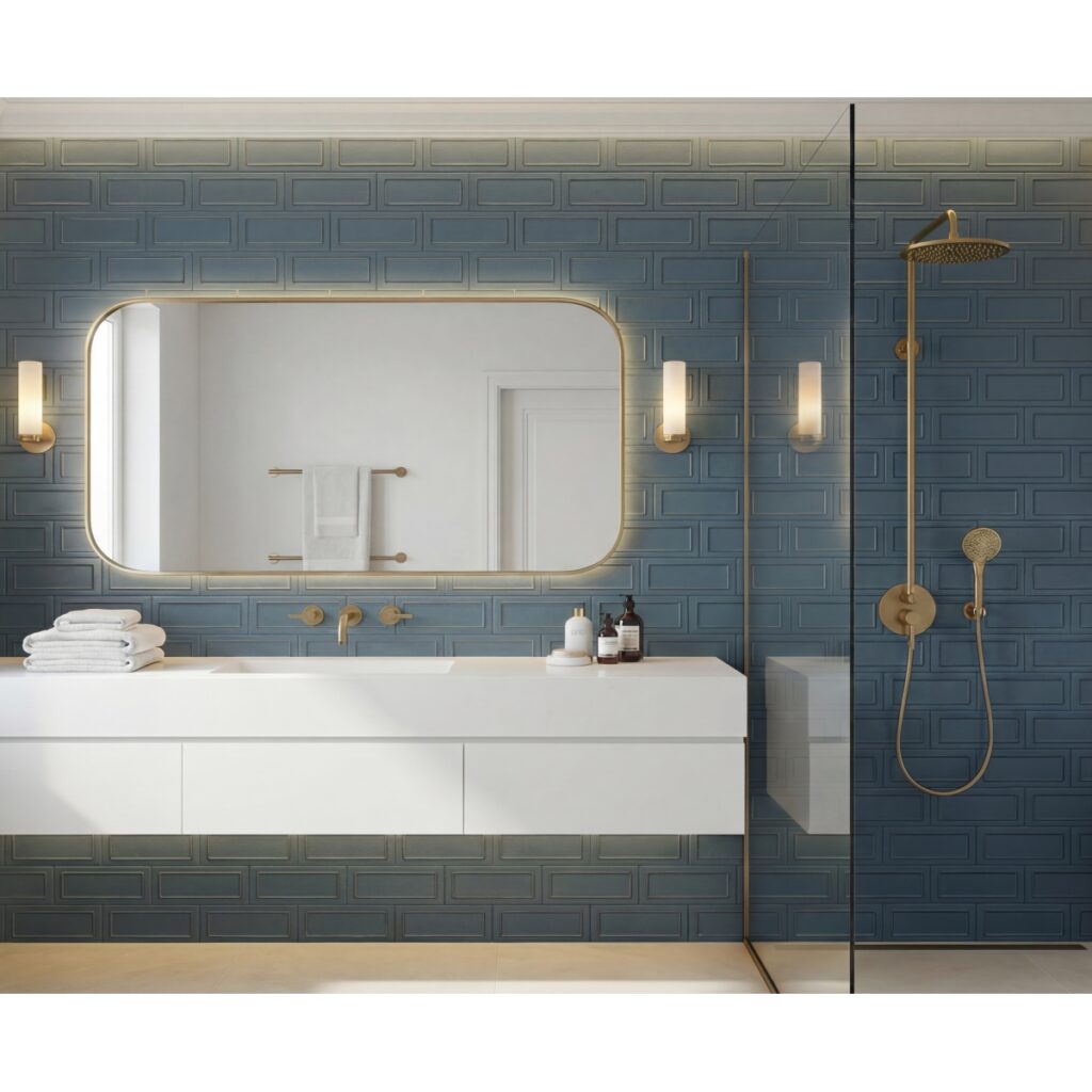 CUADRO™ 4 x 9 royal bathroom wall sample