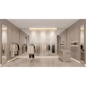 SAVINO 12 X 24 Matte argent wall sample commercial setting