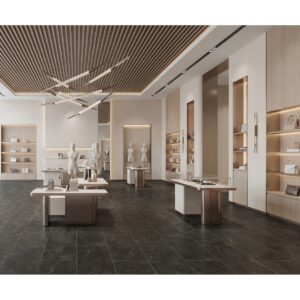 SAVINO 24 X 47 Matte nuit floor sample commercial setting