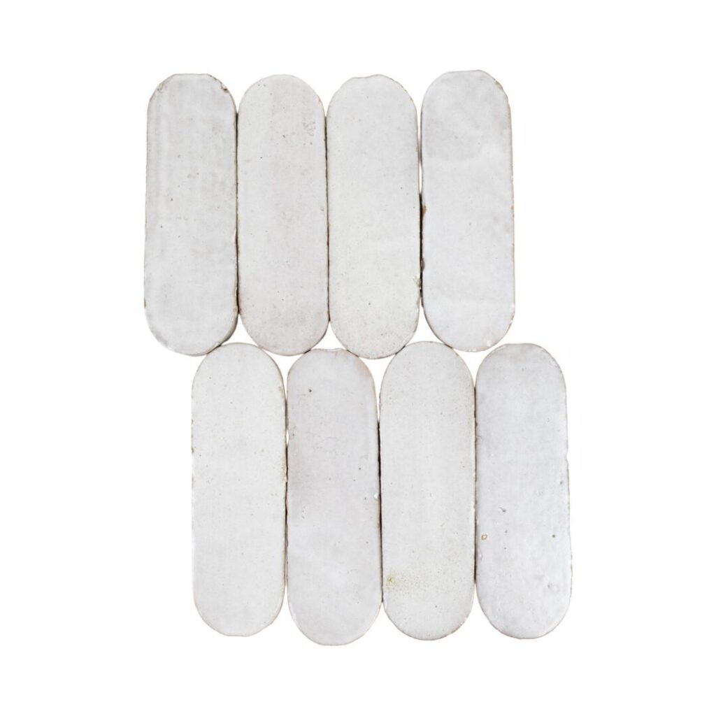 Zellige Bespoke 2 × 6 Ovals Desert Pearl