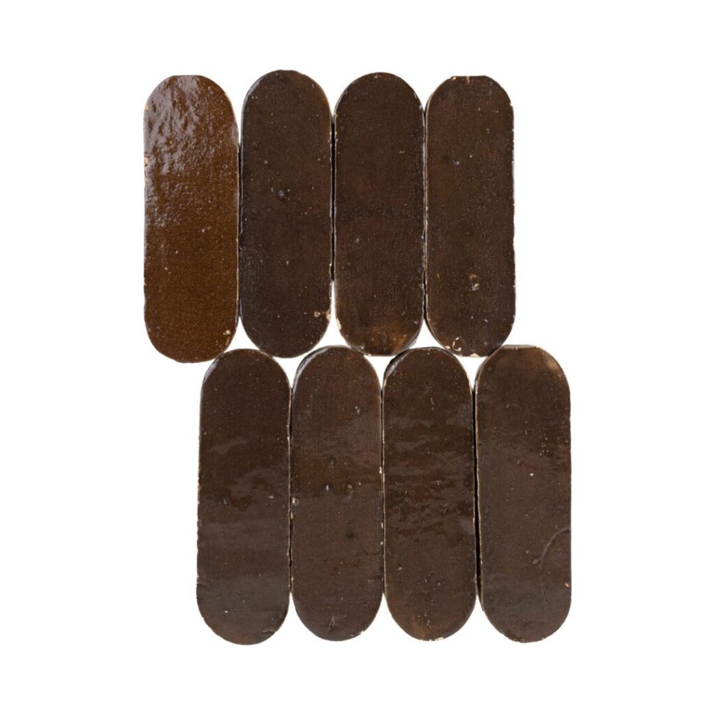 Zellige Bespoke 2 × 6 Ovals Espresso Noire