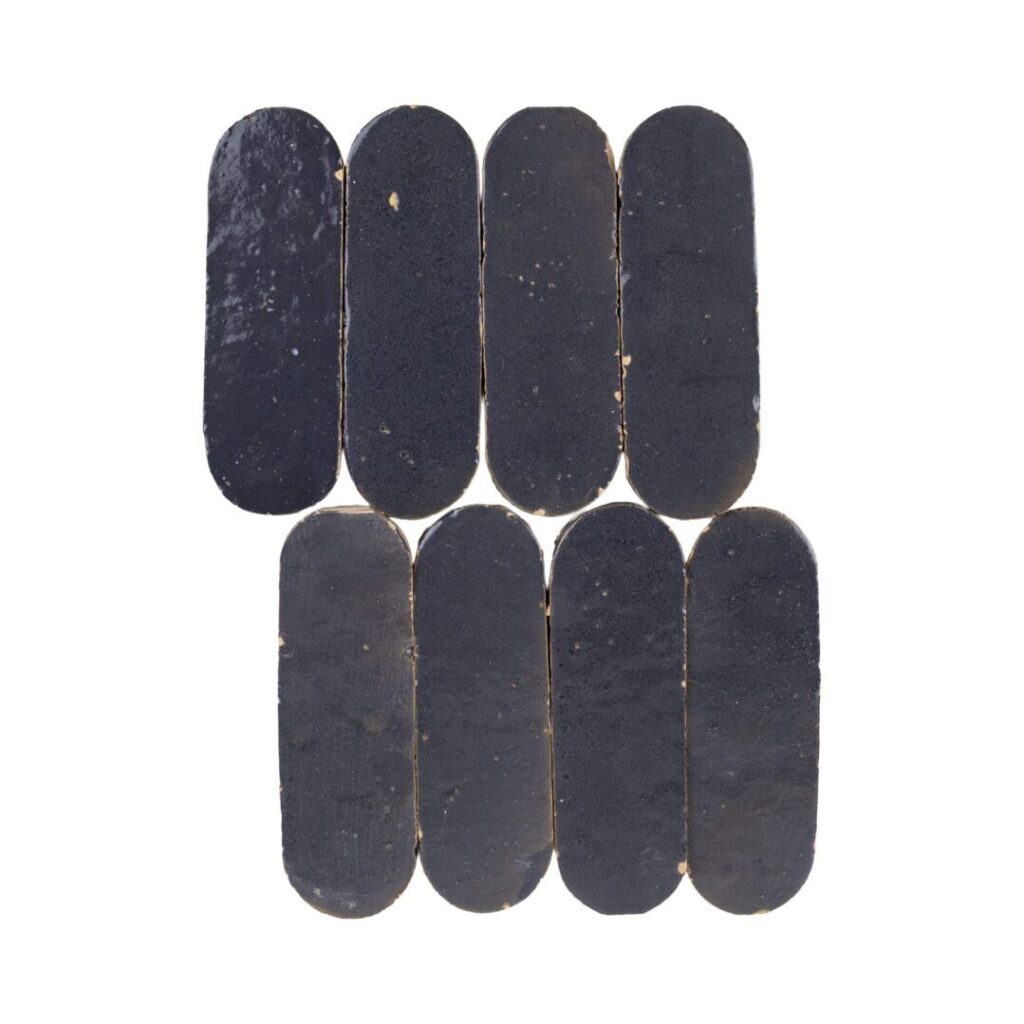 Zellige Bespoke 2 × 6 Ovals Indigo Mist