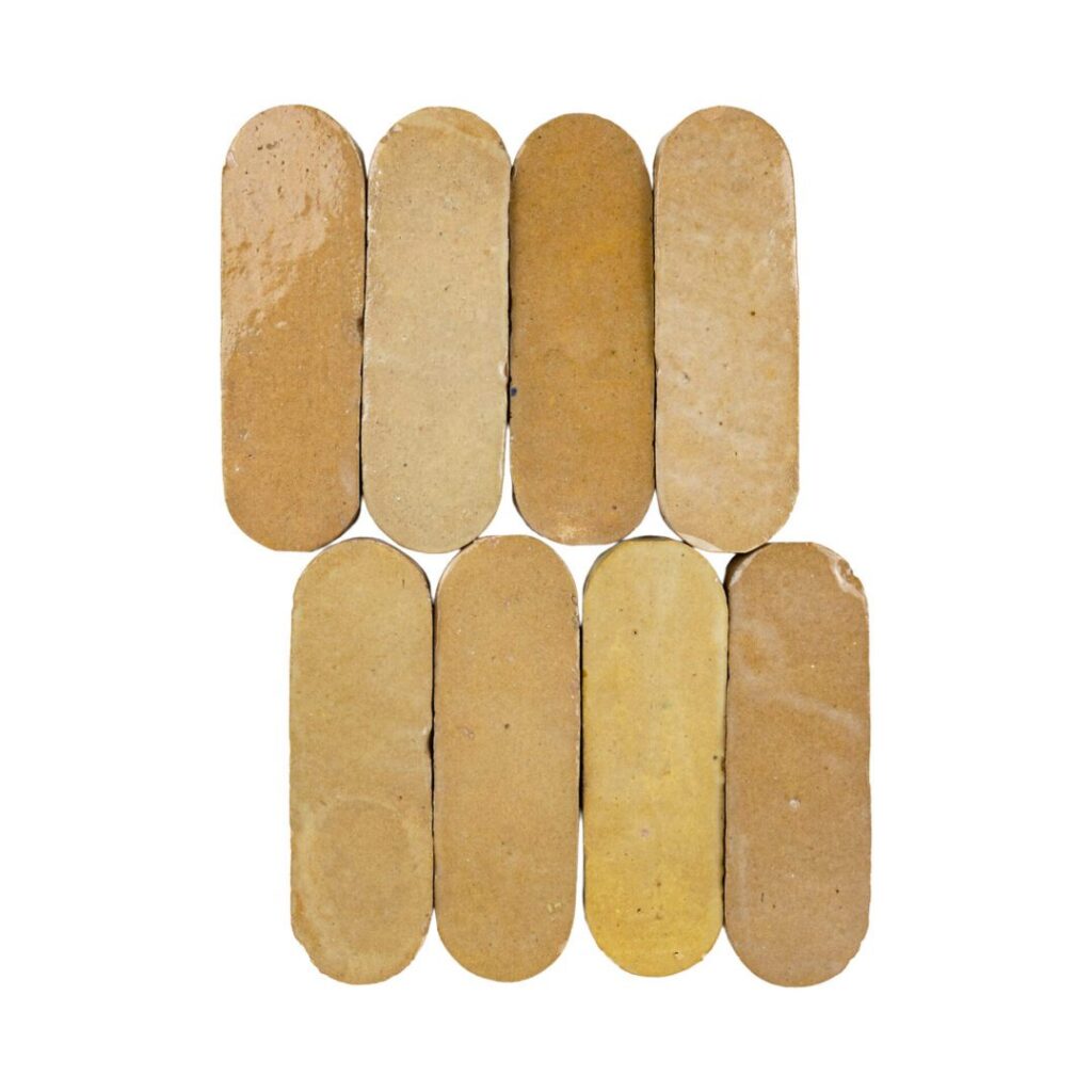Zellige Bespoke 2 × 6 Ovals Nomad Sand