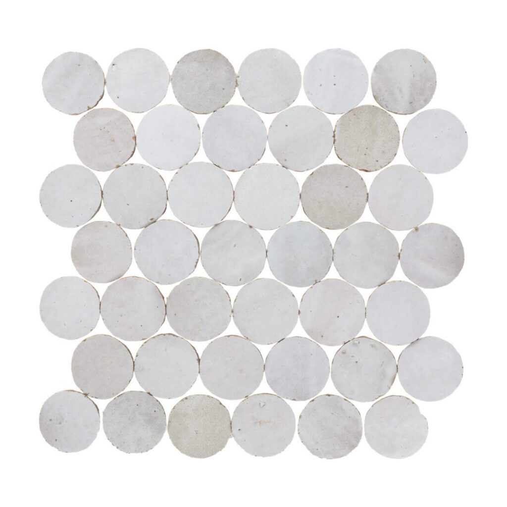 Zellige Bespoke Circles Mosaic Desert Pearl