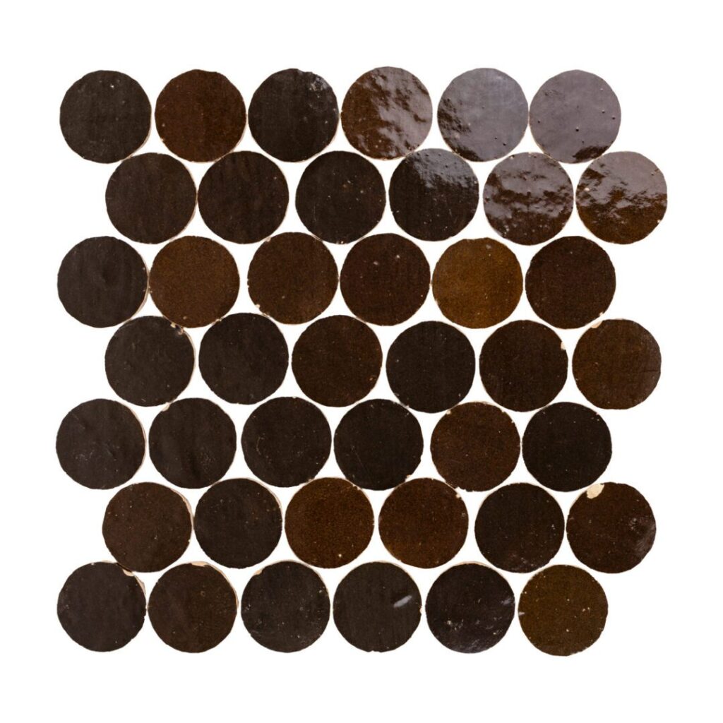 Zellige Bespoke Circles Mosaic Espresso Noire
