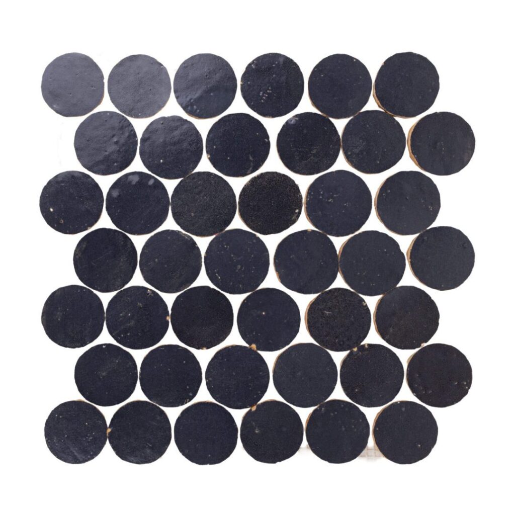 Zellige Bespoke Circles Mosaic Indigo Mist