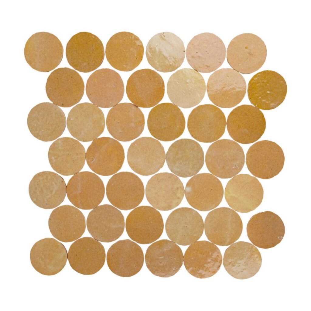 Zellige Bespoke Circles Mosaic Nomad Sand