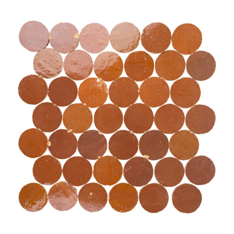 Zellige Bespoke Circles Mosaic Sundried Clay