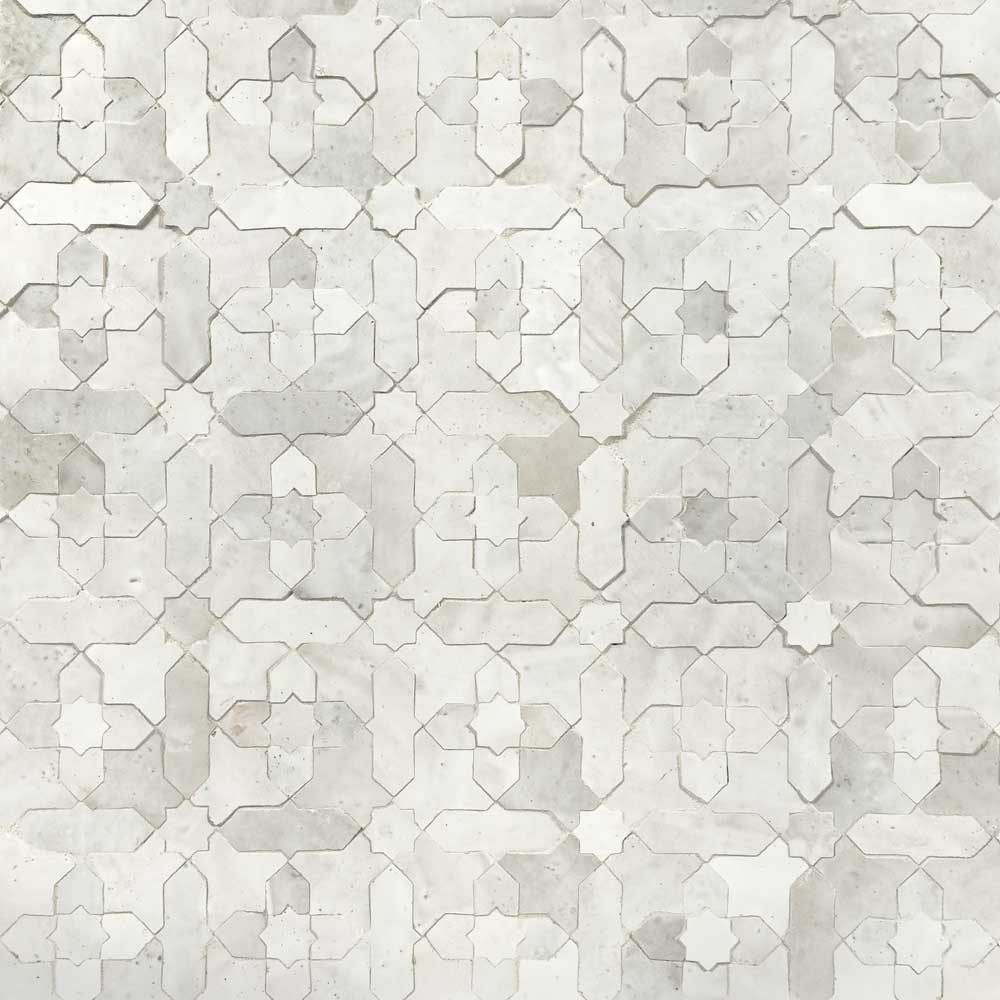 Zellige Classique atlas white mosaic sample
