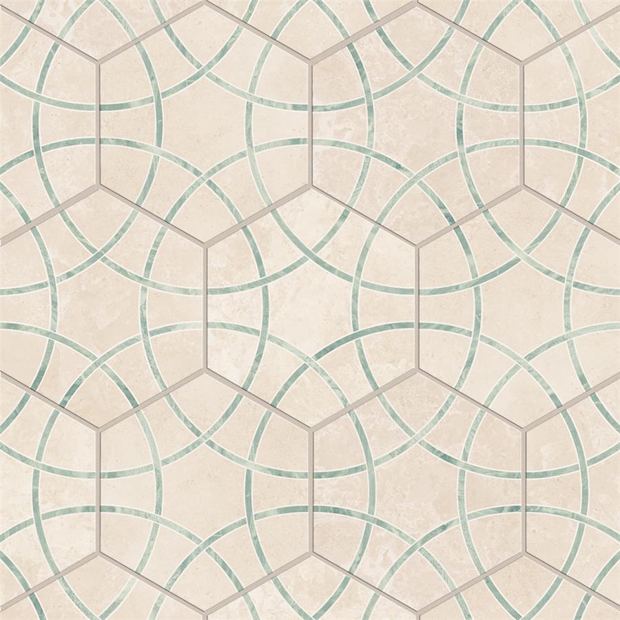 Bari Hex Travertino Jungle 11-1:4x13 Layout01