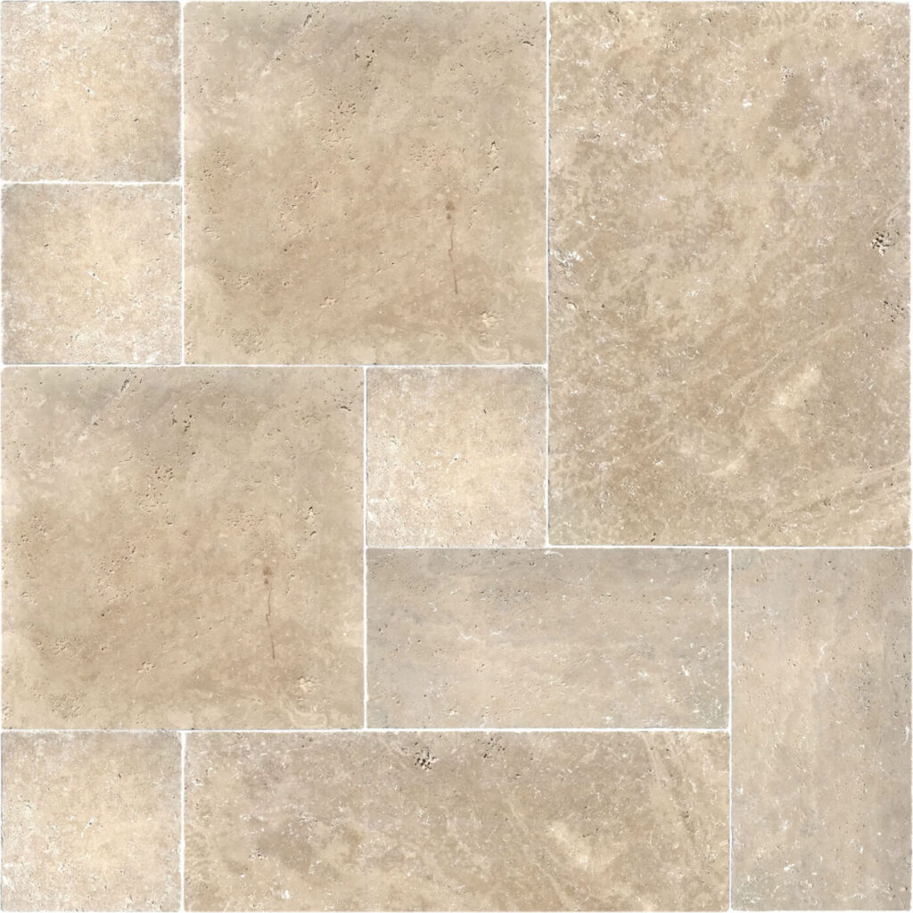 Ivory Paver French Pattern Tumbled 3 cm