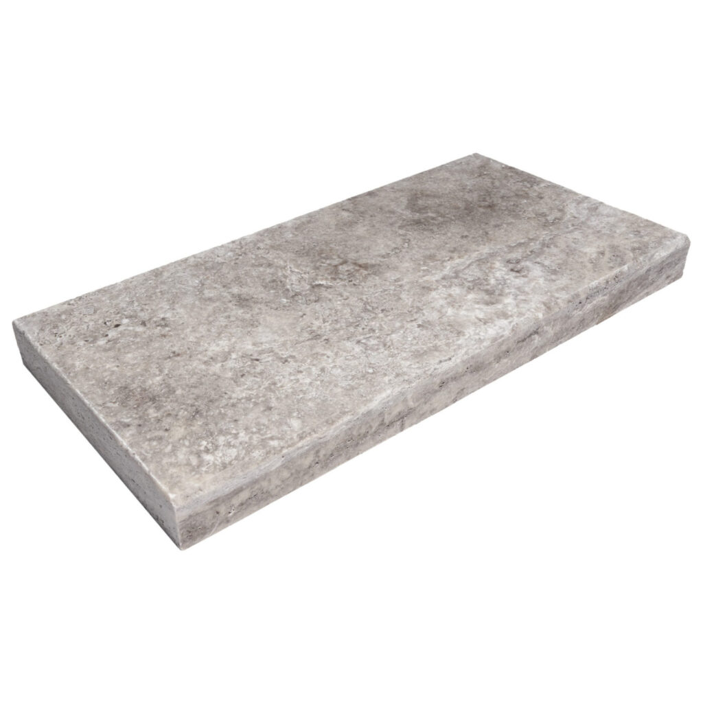 Silver Modern Pool Coping 16x24x5 cm Tumbled angle