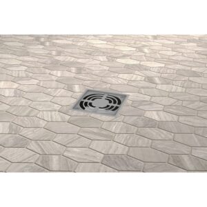 METRO 1.81X2.95:12X12 CREAM HN HEX WIDE MOSAIC Roomscene01