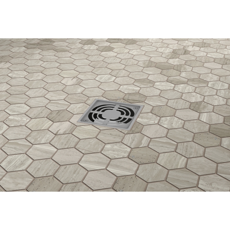 METRO 2X2:12X12 CREAM HEX MIX MOSAIC Roomscene05