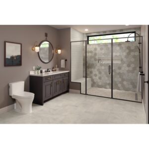 METRO 2X2:12X12 CREAM HEX MIX MOSAIC Roomscene06