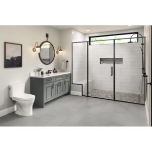 METRO 2X2:12X12 GRAY HEX MIX MOSAIC Roomscene02